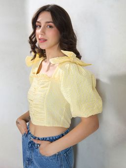 Virgio - Cotton Ruched Crop Top