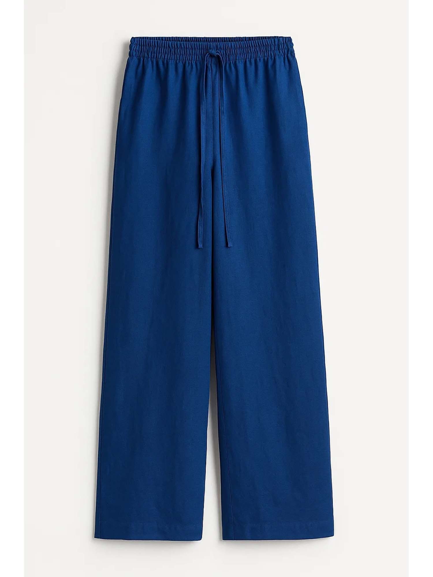 lounge dreams Linen Blend Blue Pant-picture-43