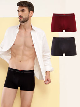 HIFlyers - Multi-Color Men Cotton Spandex Solid Trunks (Pack of 3)