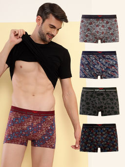 HIFlyers - Assorted Men Printed Cotton Spandex Trunk (Pack of 5)