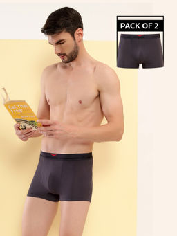 HIFlyers - Grey Men Solid Micro Modal Trunk (Pack of 2)