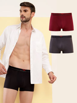 HIFlyers - Multi-Color Men Solid Micro Modal Trunk (Pack of 3)