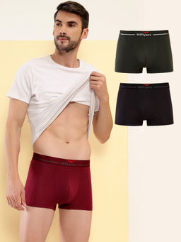 HIFlyers - Multi-Color Men Solid Micro Modal Trunk (Pack of 3)