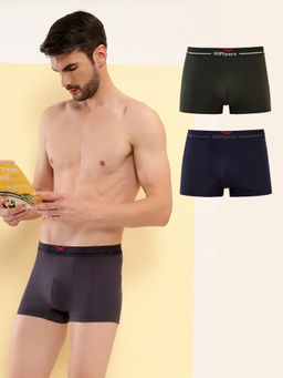 HIFlyers - Multi-Color Men Solid Micro Modal Trunk (Pack of 3)