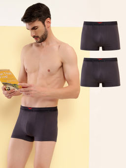 HIFlyers - Grey Men Solid Micro Modal Trunk (Pack of 3)