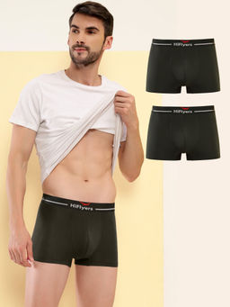 HIFlyers - Olive Men Solid Micro Modal Trunk (Pack of 3)
