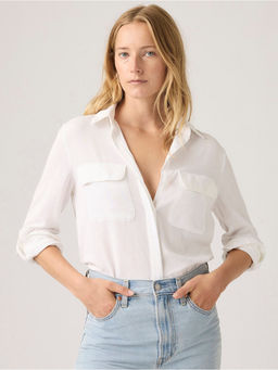 Levi's - Womens Solid White Relaxed Fit Shirt