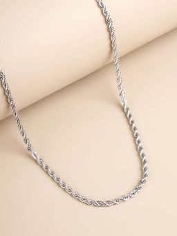 Palmonas - Mens Waterproof and Anti-Tarnish Silver-Toned Rope Chain Necklace
