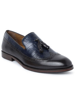 Rare Rabbit - Loyang Navy Round Toe Loafers