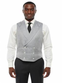 Corneliani - Light Blue Peaked Lapel Waist Coat