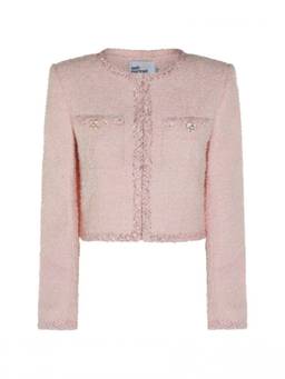 self-portrait - Light Pink Textured Jacket