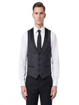 Corneliani - Black Shawl Lapel Waist Coat