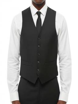 Corneliani - Black Button Front Waist Coat