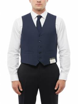Corneliani - Blue Button Front Waist Coat