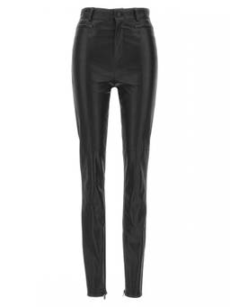 David Koma - Black Leather Solid Activewear Leggings