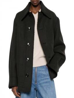 AMI Paris - Black Solid Shirt Collar Jacket