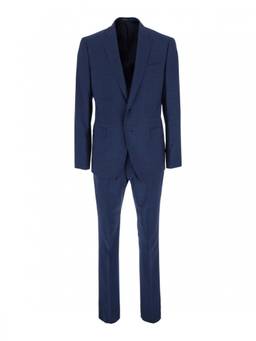 EMPORIO ARMANI - Navy Blue Single Breasted Blazer with Trouser