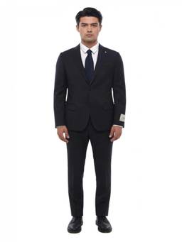 Corneliani - Blue Notched Lapel Blazer with Trouser