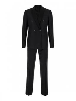 EMPORIO ARMANI - Black Double Breasted Blazer with Trouser