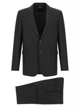 Zegna - Dark Grey Notched Lapel Blazer with Trouser