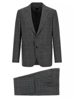 Zegna - Grey Notched Lapel Blazer with Trouser