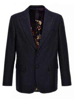 Etro - Blue Peaked Lapel Blazer