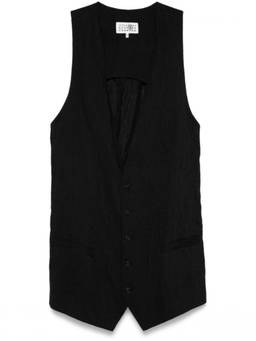 MM6 Maison Margiela - Black Deep-Neck Vest