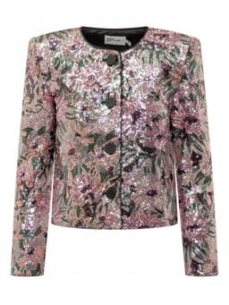 self-portrait - Multicolour Floral Round Neck Jacket
