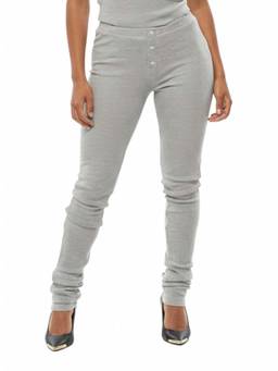 1989 STUDIO - Grey Knitted Textured Activewear Leggings