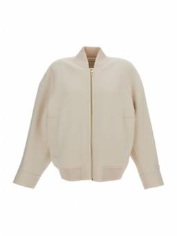 Sportmax - Off White Solid Mock Collar Jacket