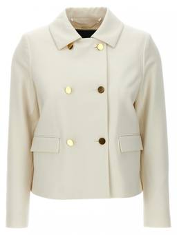 Kiton - White Cropped Double-breasted Jacket