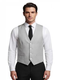 Corneliani - Ash Grey Textured Waist Coat