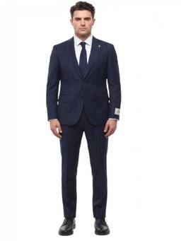 Corneliani - Navy Blue Notched Lapel Blazer with Trouser