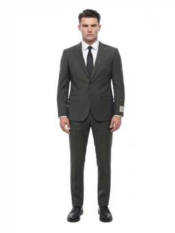 Corneliani - Charcoal Grey Notched Lapel Blazer with Trouser