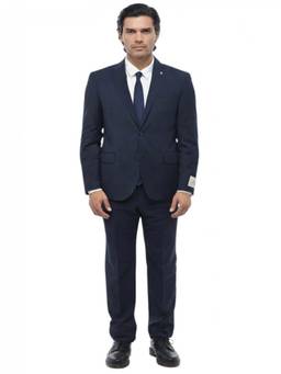 Corneliani - Navy Blue Notched Lapel Blazer with Trouser