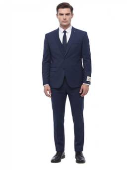 Corneliani - Navy Blue Notched Lapel Blazer with Waist Coat & Trouser