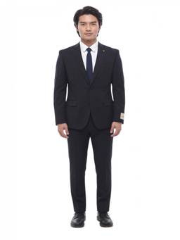 Corneliani - Navy Blue Notched Lapel Blazer with Trouser