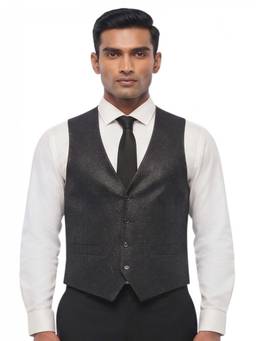 Corneliani - Black Textured Waist Coat