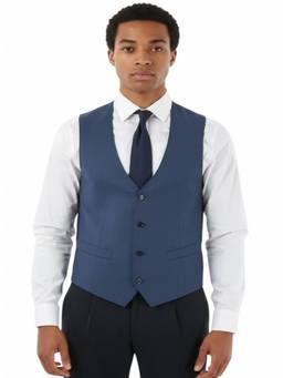 Corneliani - Blue Textured Waist Coat