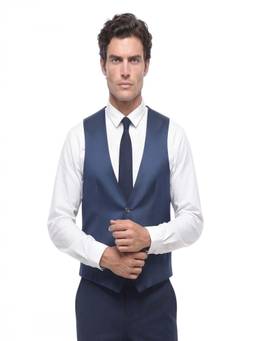 Corneliani - Blue Textured Waist Coat