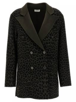 Parosh - Dark Green Animal Print Blazer