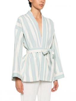 Forte Forte - Blue Stripes V Neck Jacket