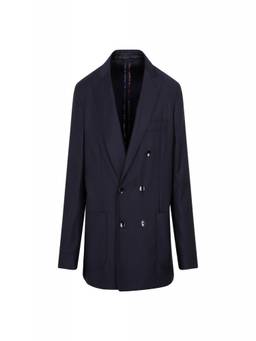Etro - Navy Blue Pinstripe Pattern Jacket