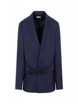 OFF-WHITE - Navy Blue Shibori Relaxed Jacket