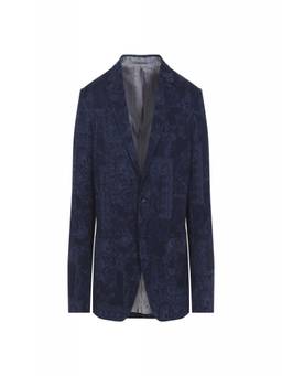 Etro - Blue Floral Jacquard Single-Breasted Blazer