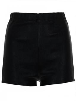 Rick Owens - Black Leather Solid Shorts