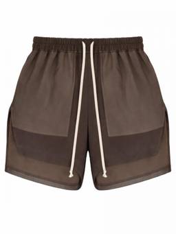 Rick Owens - Brown Silk Solid Shorts