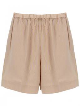 Patou - Beige Silk Stripes Shorts