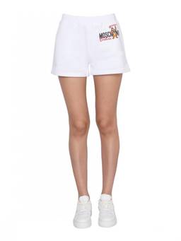 Moschino - White Cotton Graphic Shorts