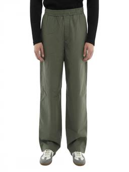 Diesel - Green Cotton Solid Trackpant